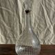 Vintage round-shaped glass carafe with cork stopper H27