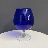 Empoli dark blue large glass shape vase 1960s