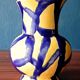 Free-form handmade vase in Art Deco style and period.