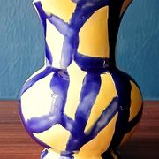 Free-form handmade vase in Art Deco style and period.