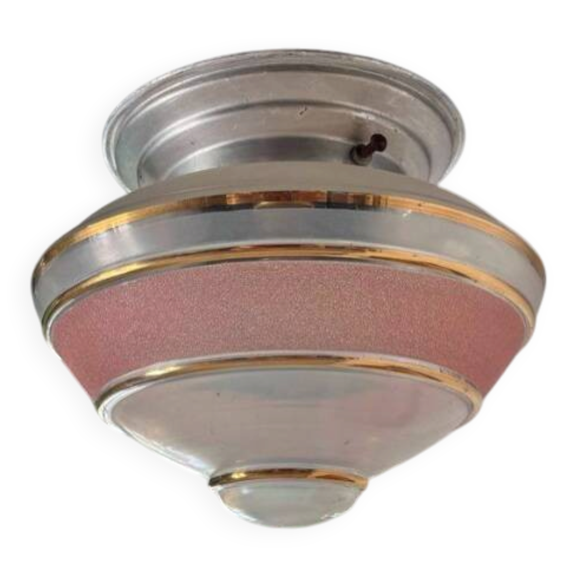 Ceiling light from the 40s/50s in gold and pink Art Deco.
