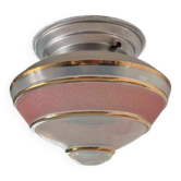 Plafonnier années 40/50 or et rose art deco