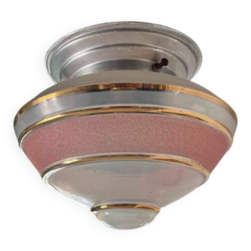 Ceiling light from the 40s/50s in gold and pink Art Deco.