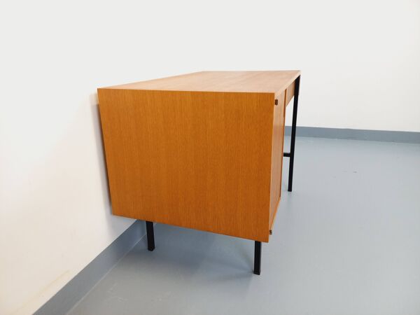 Bureau moderniste vintage Multitable par Jacques Hitier en bois de chêne