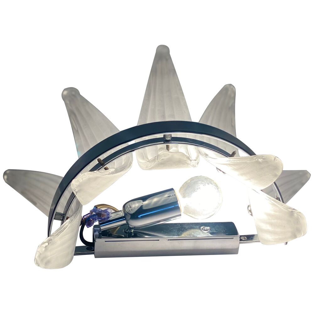 Belt sanded”palmette” murano glass wall sconce