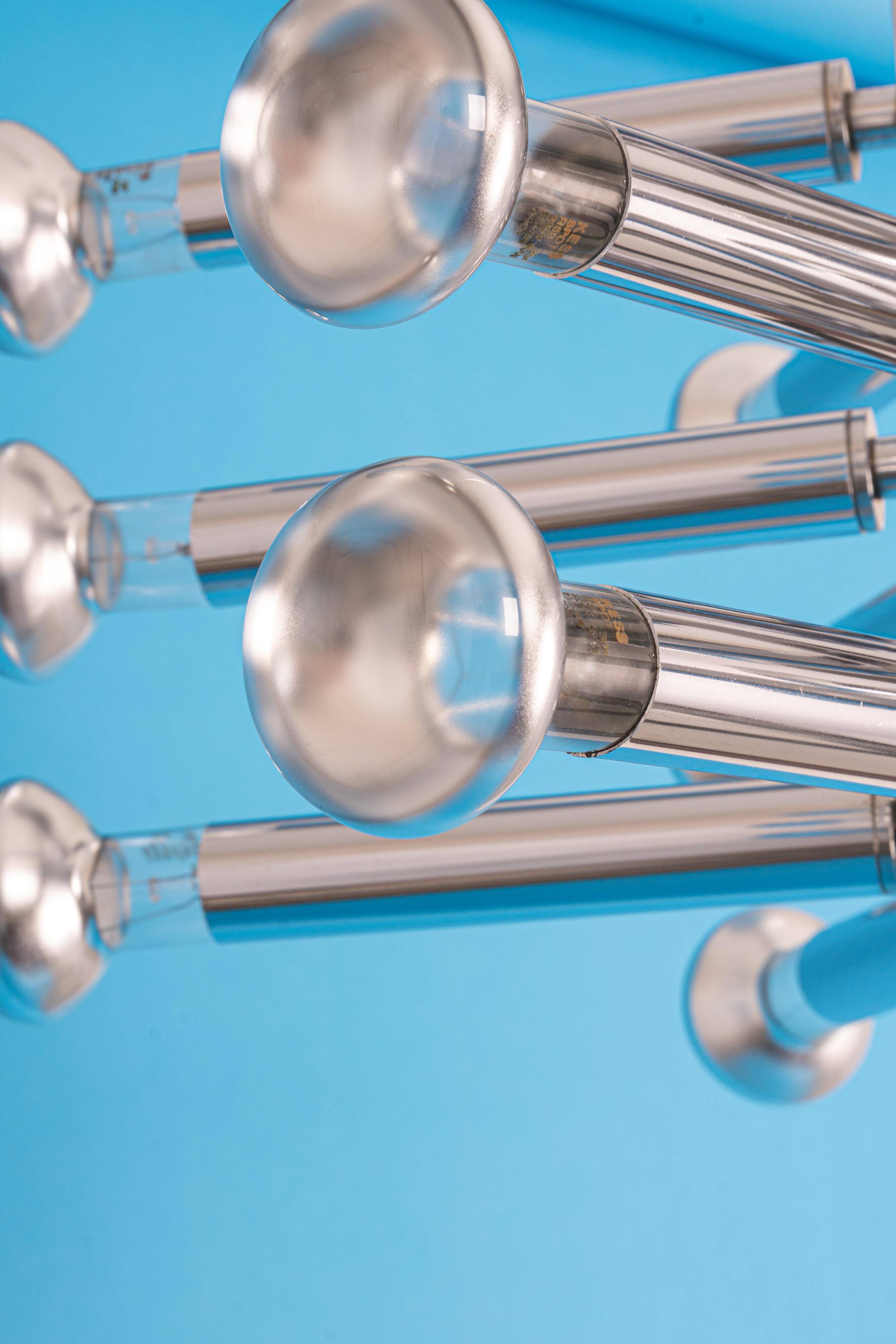 Large chrome Sputnik Atomium chandelier from the space age by Cosack, Germany, 1970s.