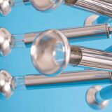 Large chrome Sputnik Atomium chandelier from the space age by Cosack, Germany, 1970s.