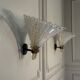 Pair of Venetian wall lights in Murano glass by Seguso, circa 1930.