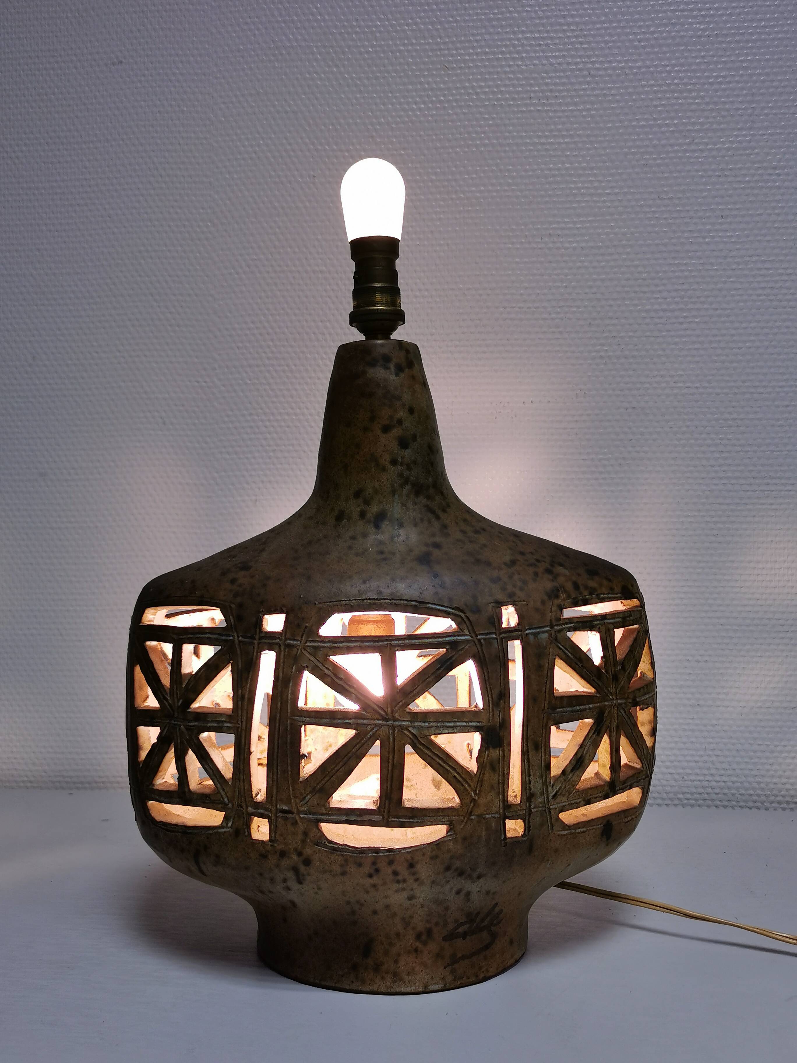 Ceramic lamp signed ESCALA vintage 60's 70's