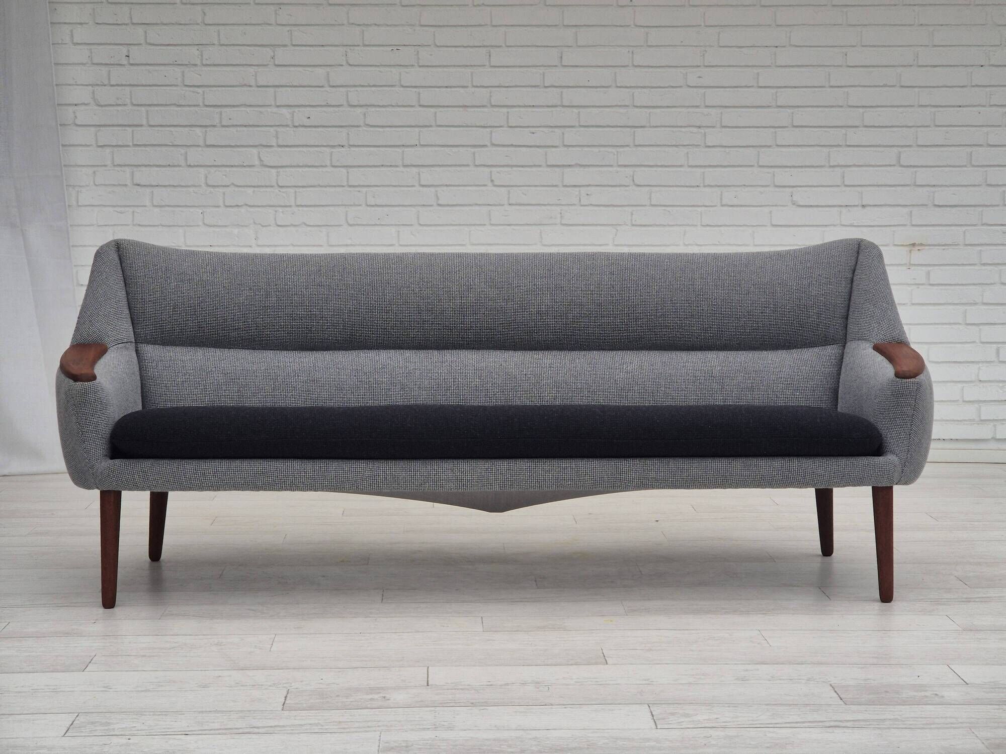 1960s, Danish sofa by Kurt Østervig model 58, completely reupholstered, furniture wool, teak wood.