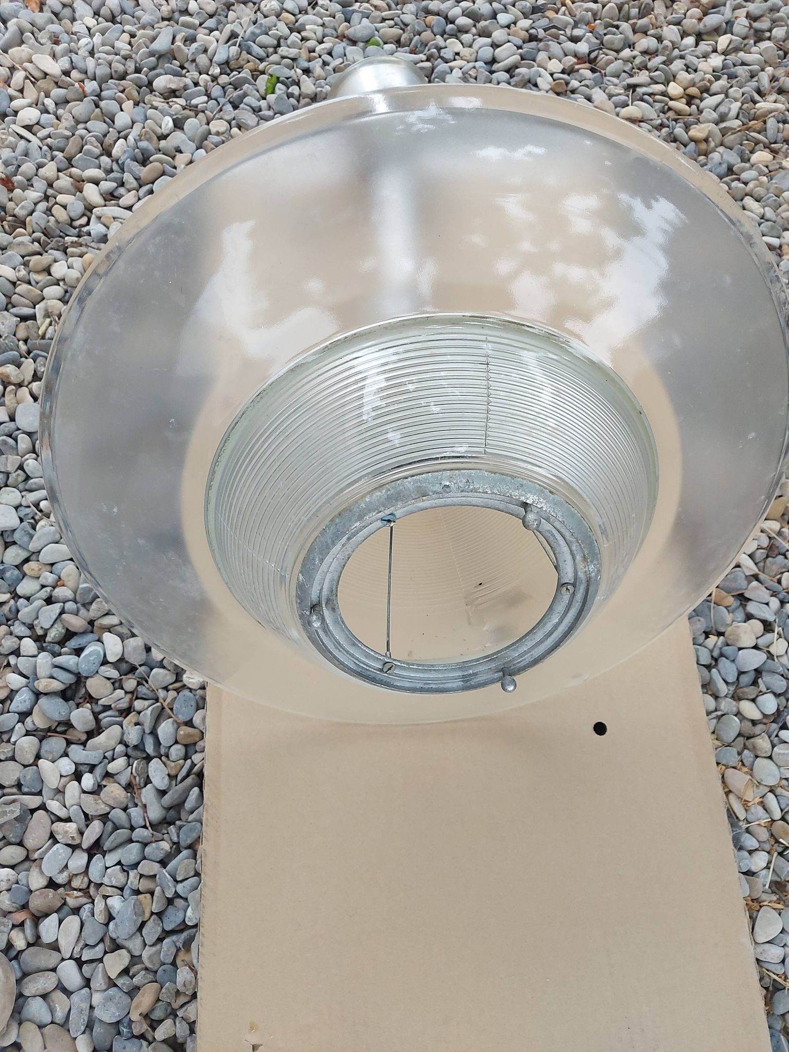 Holophane art deco glass pendant light