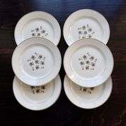 6 assiettes à dessert vintage faïence Lunéville – Modèle Christine