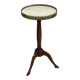 Brass gallery pedestal table, side table legs tripod shoe shape
