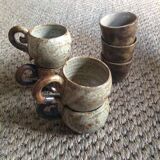 Set de 7 coquetiers en grès