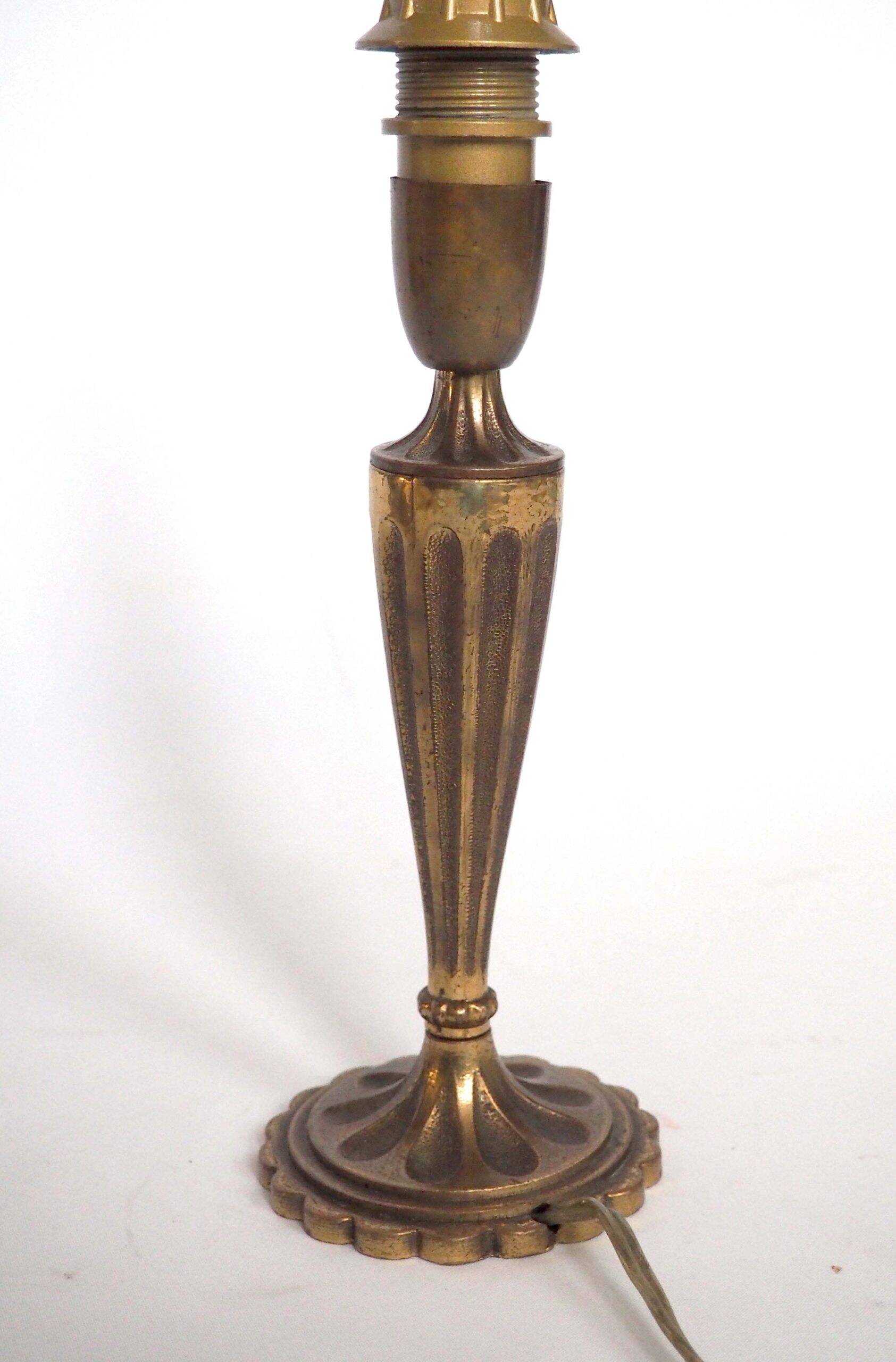 Pied de lampe bronze cannelé