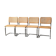 Lot de 4 chaises Cesca B32 Marcel Breuer Édition italienne