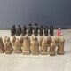 Large hand crafted wooden chess figure set, 1960s