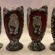 4 mugs vintage en pierre de lave Giulianelli
