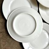 6 white porcelain flat plates