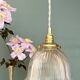 Vintage glass holophane pendant light