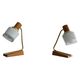 Pair of bedside lamps in brass and wood from the mid-century, 1960, Germany.