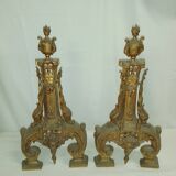 2 Chenets de cheminée Bronze 19 ème Siècle