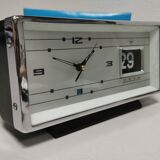 Vintage mechanical alarm clock NEW - Daimond , Roller Calendar . space age