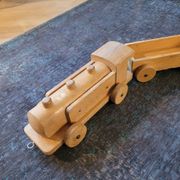 Train en bois ancien - jouet en hêtre