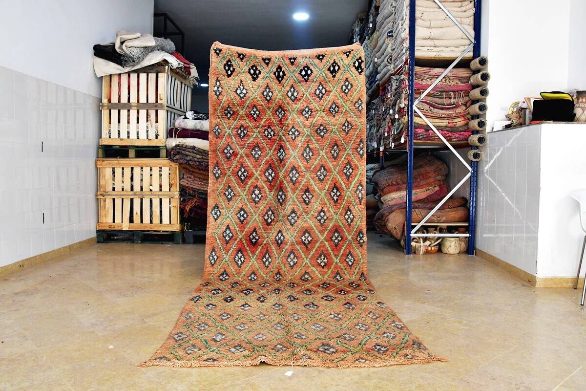 Moroccan Berber rug Boujaad vintage 354 x 133 cm