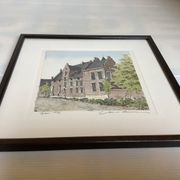 Lithographic print of typical houses, signed and numbered.