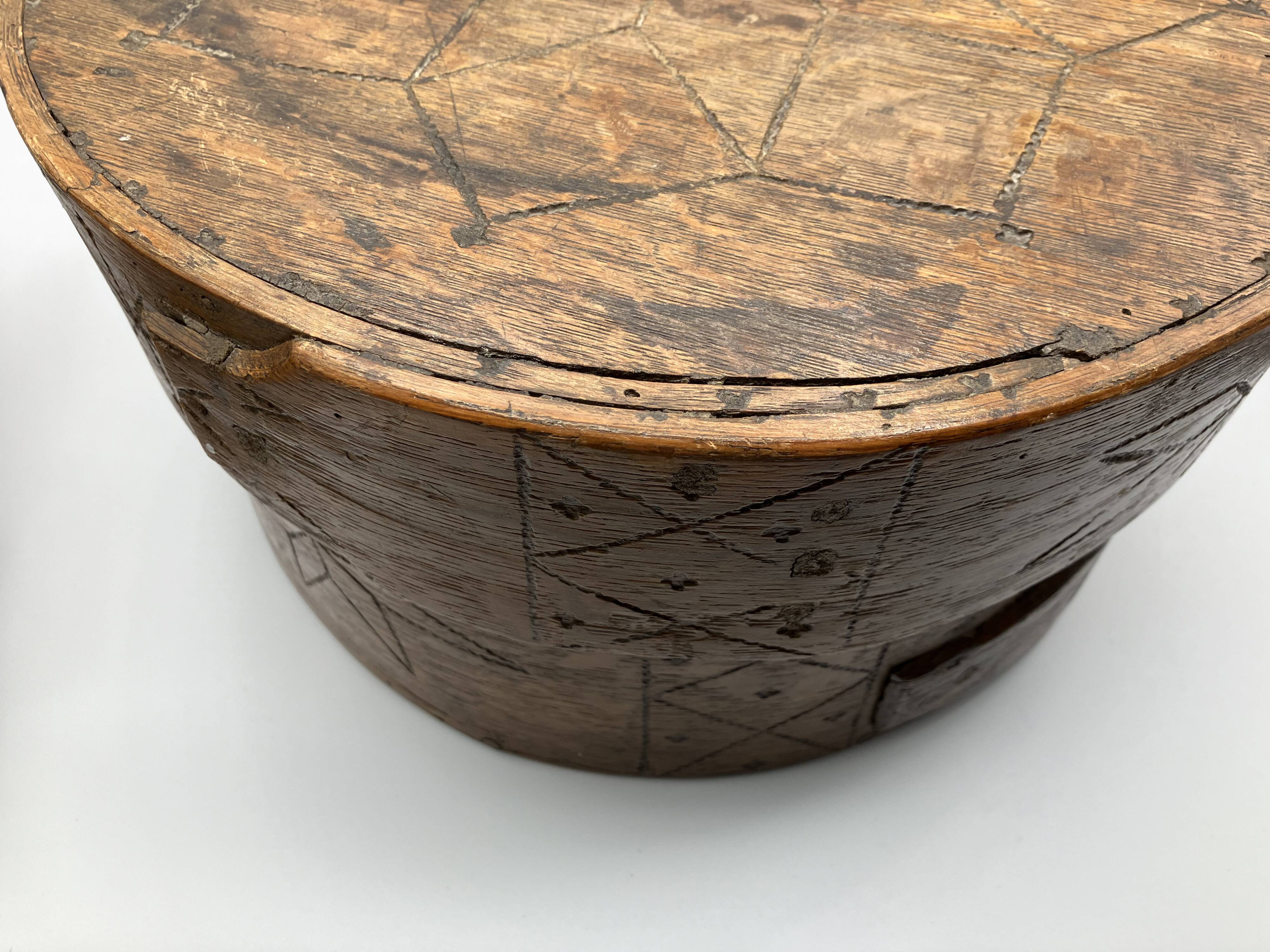 Antique Swedish Bentwood Box with Lid • Folk Art