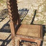 Set of 4 natural wood chairs, Henri II style