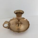 Brass handheld candle holder