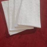4 white linen damask napkins
