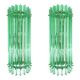 Pair of Contemporary Green “Wather Triedro” Murano Glass Wall Sconces