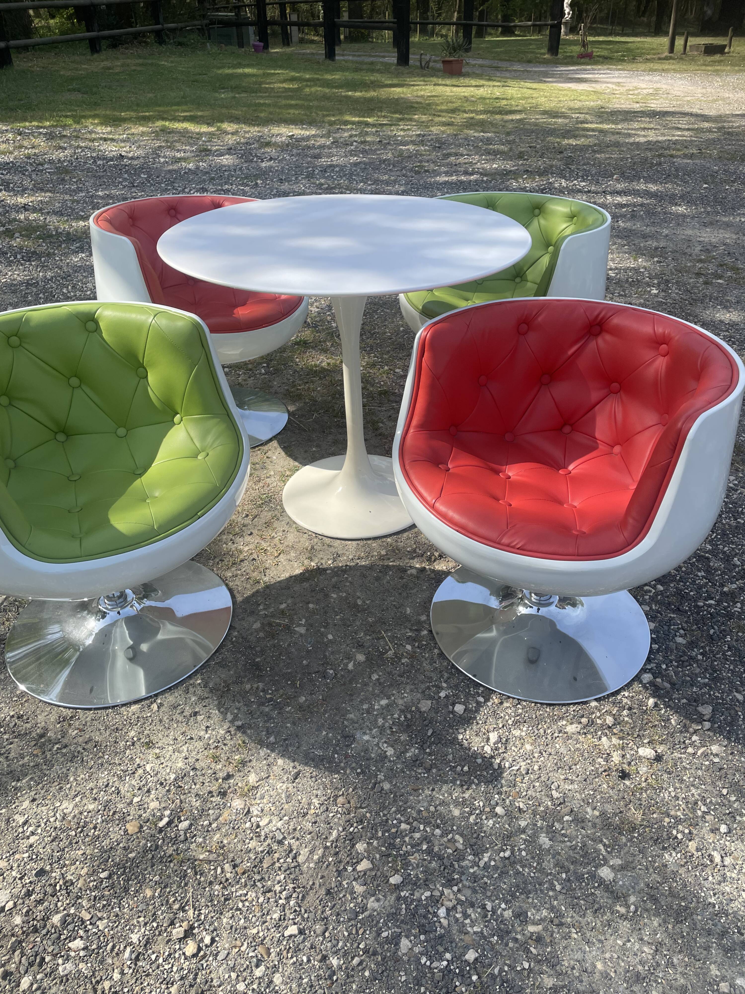 Ensemble fauteuils  table  style  vintage