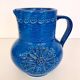 Handmade Rimini Blue Lacquered Ceramic Jug by Aldo Londi for Bitossi, Italy