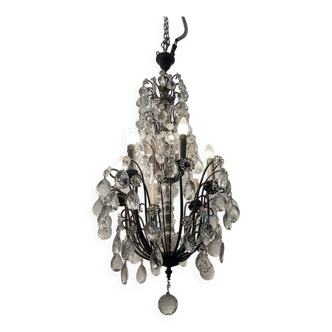 Antique Large Bronze Crystal Chandelier 1920/40’s