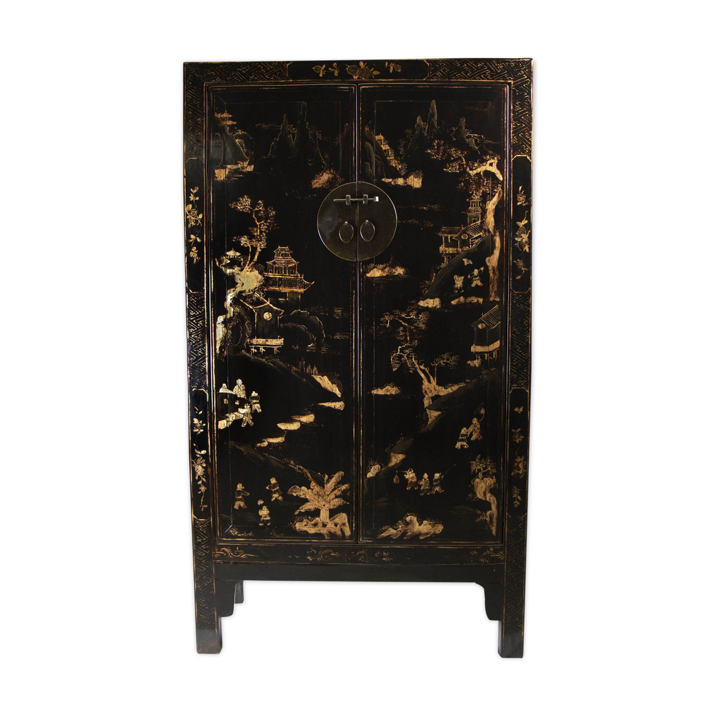 Black laqué Chinese wardrobe