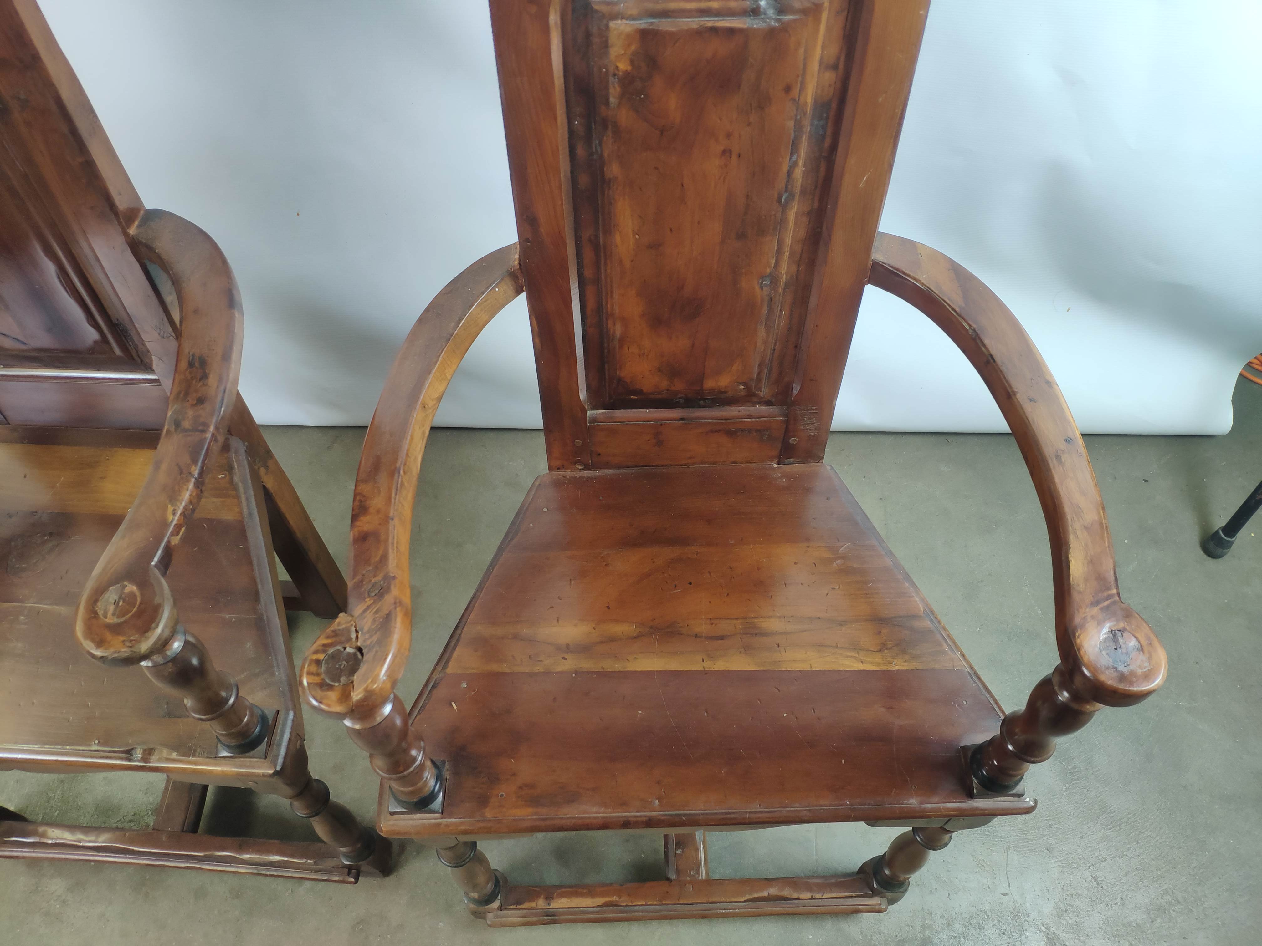 Renaissance moulded walnut chairs