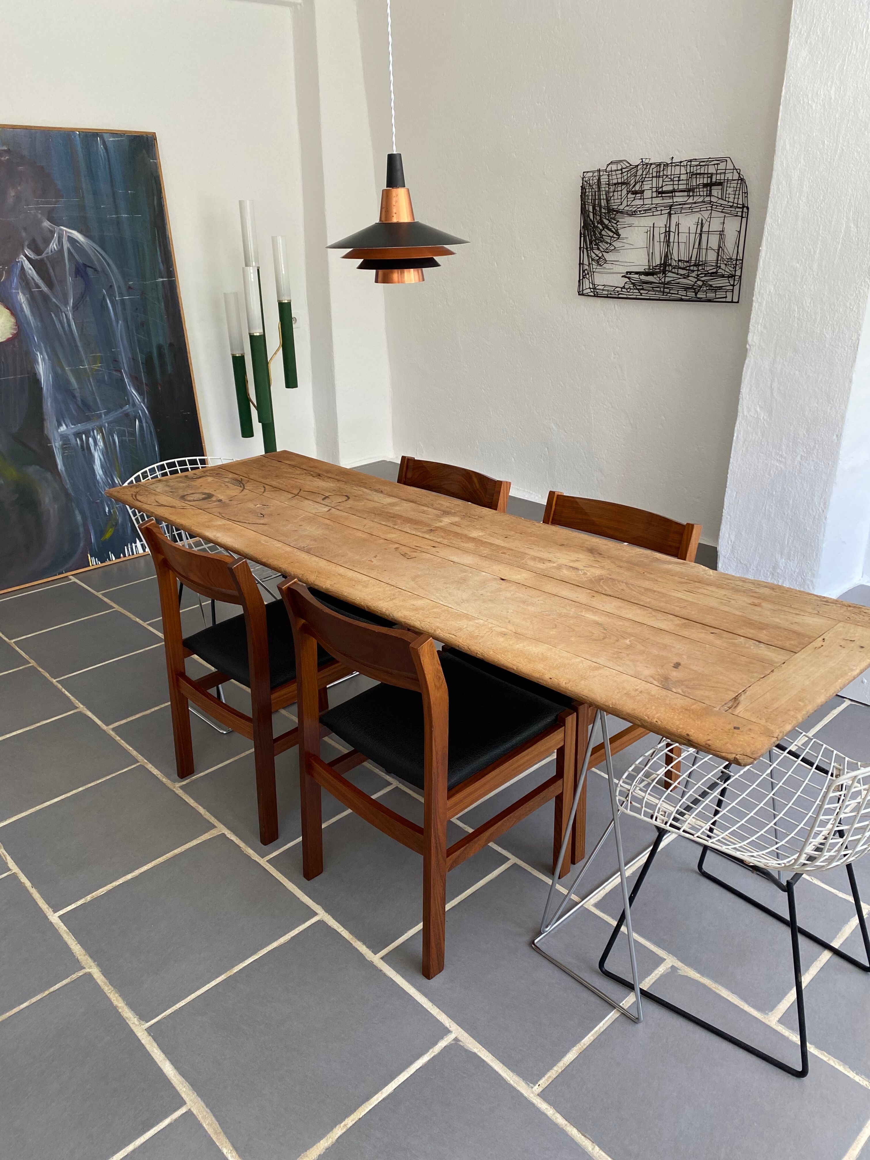 Set 4 Scandinavian teak chairs vintage 60s