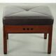 Pouf/tabouret en cuir marron chocolat au design Art Déco
