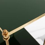 Pair of neoclassical lacquered brass side tables by Maison Jansen, 1970