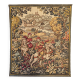 Grande tapisserie murale – scène de cavaliers – 150 × 165cm