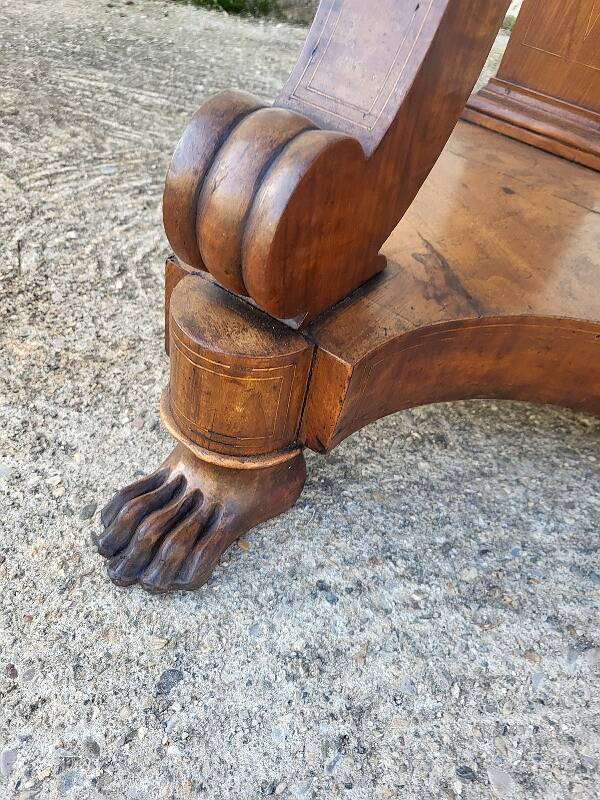Empire restauration console with marble top in walnut from the 19th century
