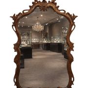 Specchio Antico Originale 1870 In Noce Massello Intagliato Stile Rococò