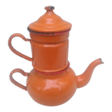 Cafetière émaillée orange