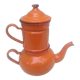 Orange enamelled coffee maker