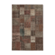 Handwoven oriental overdyed 202 cm x 298 cm brown patchwork carpet