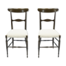 Rare pair of Campanino Chiavari walnut chairs by Fratelli Levaggi 1950